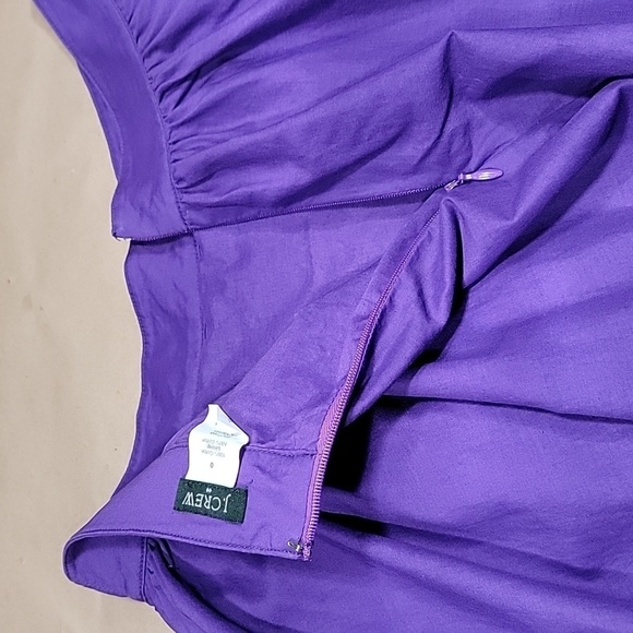 J. Crew Size 0 Purple 100% Cotton Lined Full Skirt, Midi Length, Exc. Used Cond. - Picture 10 of 11